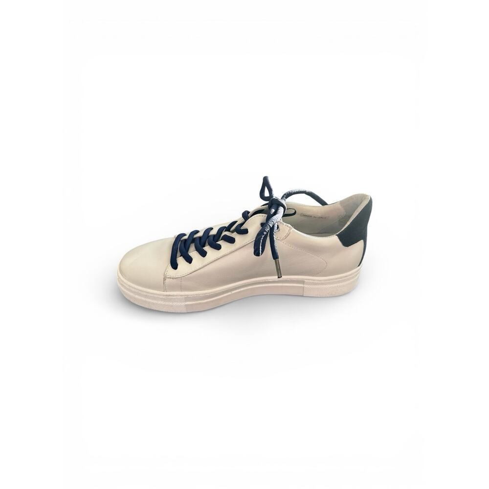 Donna Carolina Luxury Venezia White Navy Leather Sneakers Size 39(8.5) Classic